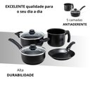 Ver imagem 2 de Jogo de Panelas Antiaderente 4 Peças Preto