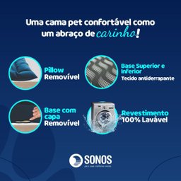 Kit 2 Camas Confort Pet Sonos Azul e Bege - 4