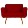 Namoradeira Decorativa Estofada Para Salão de Beleza Isabella Suede Vermelho - DL DECOR - 1