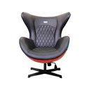 Ver imagem 7 de Kit 2 Poltronas Decorativas Egg Chair Nº20 C/regulagem de Altura Azul/laranja G53 - Gran Belo Poltro