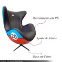 Ver imagem 3 de Kit 2 Poltronas Decorativas Egg Chair Nº20 C/regulagem de Altura Azul/laranja G53 - Gran Belo Poltro