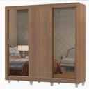 Ver imagem 3 de Guarda-roupa Casal Madesa Lyon Plus 3 Portas de Correr com Espelhos 4 Gavetas com Pés