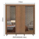 Ver imagem 4 de Guarda-roupa Casal Madesa Lyon Plus 3 Portas de Correr com Espelhos 4 Gavetas com Pés
