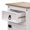 Ver imagem 5 de Mesa de Cabeceira de Madeira Maciça com 1 Porta e 1 Gaveta Branco Lavado