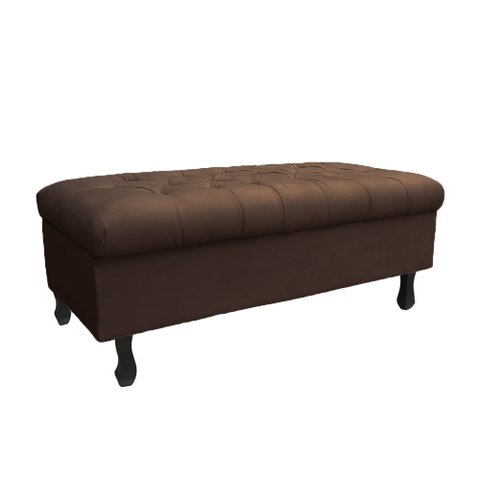 Recamier Bau Bia 80cm Suede Marrom - Dominic Decor