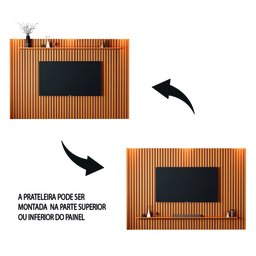 Painel para Tv Ripado até 75 Polegadas Mega 2,20m Cedro Edn - 5