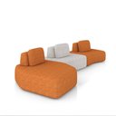 Ver imagem 1 de Sofá 3 Lugares Orgânico com Chaise e 2 Módulos Berlim Bouclê Cr K01 - D'Rossi
