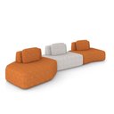 Ver imagem 2 de Sofá 3 Lugares Orgânico com Chaise e 2 Módulos Berlim Bouclê Cr K01 - D'Rossi