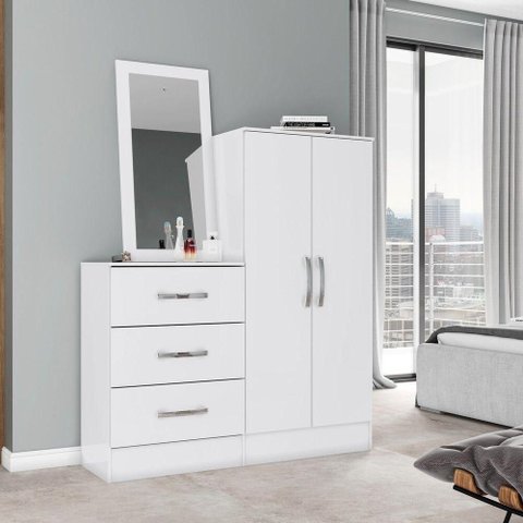Cômoda Multiuso Layla Plus 3 Gavetas 2 Portas MDF MDP Branco Casa 812