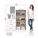 Ver imagem 4 de Cômoda Multiuso Layla Plus 3 Gavetas 2 Portas MDF MDP Branco Casa 812