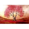 Quadro Decorativo Arvore Paisagem Vermelha 632 - 3