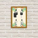 Ver imagem 2 de Porta Chaves Decorativo Estampado Luxo Floral Tropical Dourada