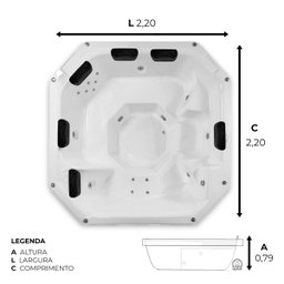 Spa Quadrado Montreal 2 Completo com Hidro em Acrílico - 127v - 3