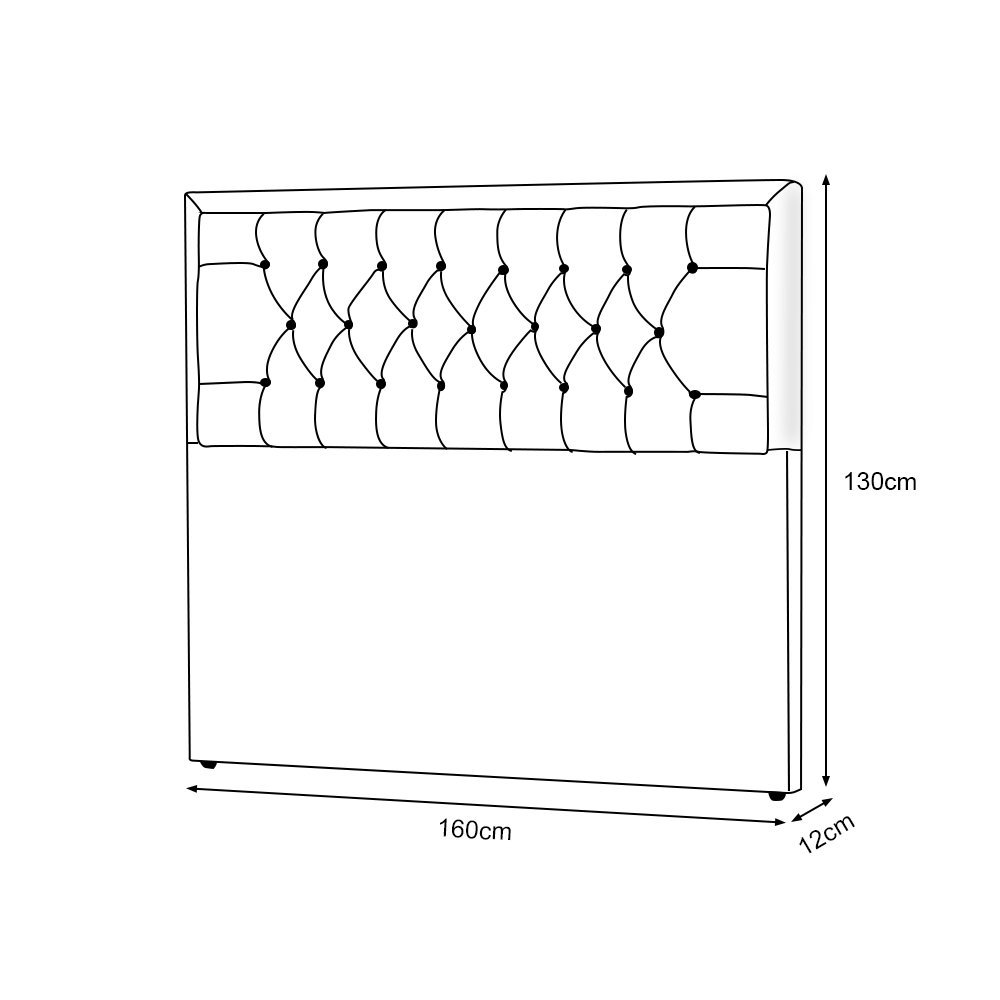 Cabeceira Queen Casal Box Estofada Veneza 160cm Linho Cinza - 3