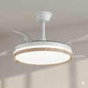 Ver imagem 6 de Ventilador de Teto Retrátil com Led 3 Cores Branco Freijó | 6 Velocidades com Controle Remoto