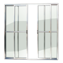Ver imagem 1 de Porta Balcão Alumínio 4F.210 x 200 V.Liso Anod.Brilhante Brimak