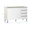 Ver imagem 2 de Balcão de Pia sem Tampo para Cozinha 120cm 2 Portas e 4 Gavetas Lis Luciane Móveis