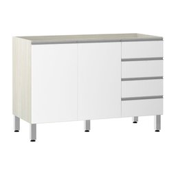 Balcão de Pia sem Tampo para Cozinha 120cm 2 Portas e 4 Gavetas Lis Luciane Móveis - 1