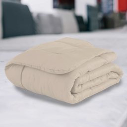 Jogo de Cama Casal 5 Peças com Edredom e Porta Travesseiros Bege Casa Dona - 3