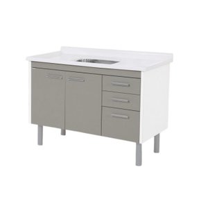 Gabinete Cozinha Valenza 1,20 Mt Gianduia Cinza - Aj Rorato