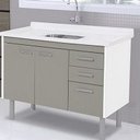 Ver imagem 2 de Gabinete Cozinha Valenza 1,20 Mt Gianduia Cinza - Aj Rorato