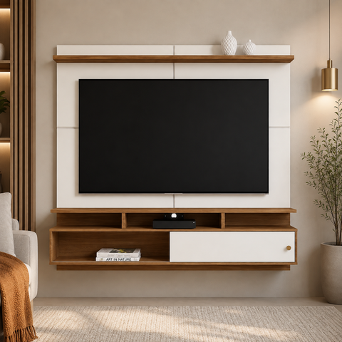 Home Suspenso para TV Ate 70' Morretes Off White/Canela Mobler