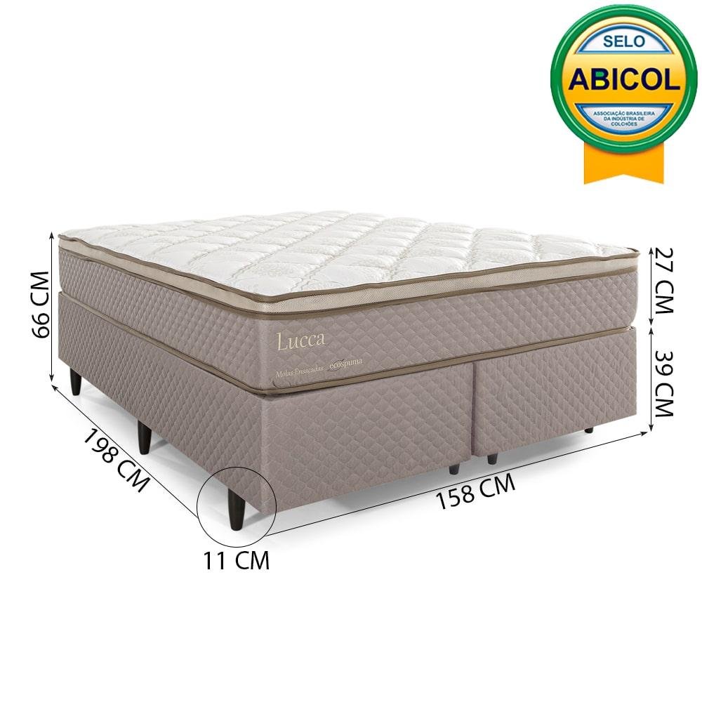 Cama Box Herval Queen Lucca, 66x158x198 cm, Molas Ensacadas - 6