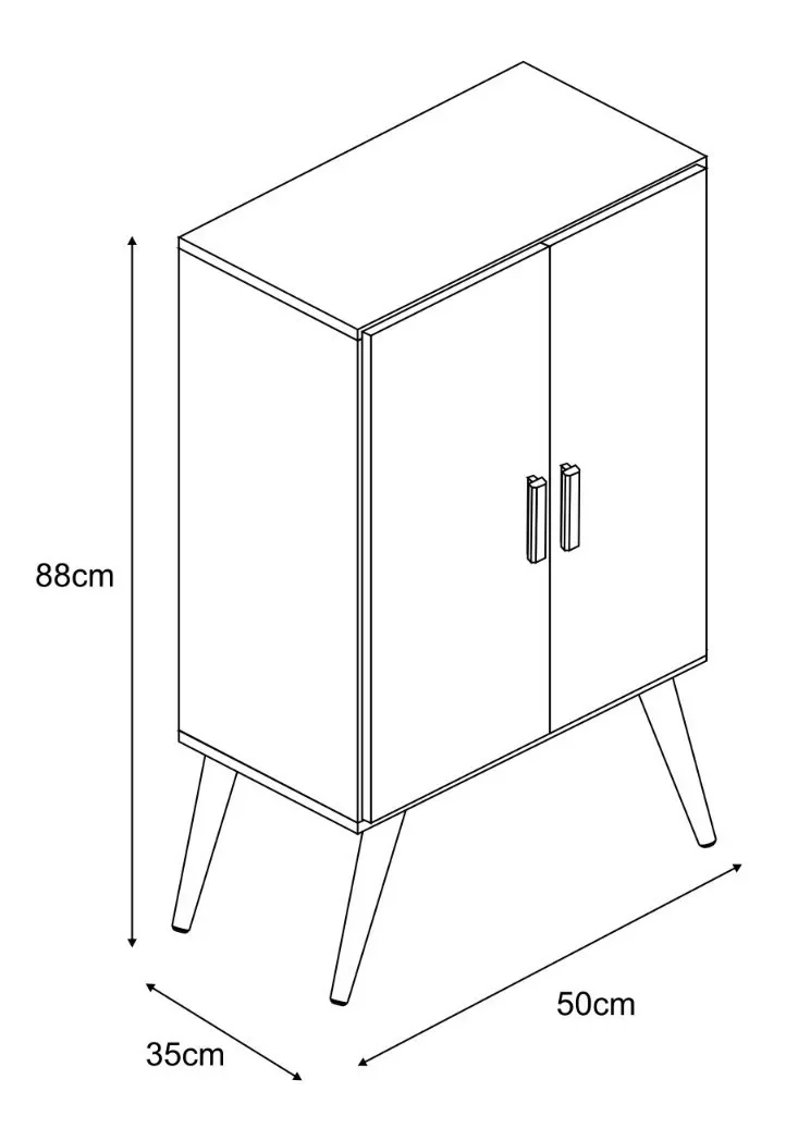 Ver imagem 6 de Sapateira Retro Luna Branca 2 Portas P/ 12 Pares -Pes de Madeira