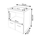 Ver imagem 6 de Balcão Armário para Fogão Cooktop 5 Bocas e Forno Elétrico Cozinha Evelyn Mobília Decor Branco