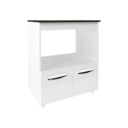 Balcão Armário para Fogão Cooktop 5 Bocas e Forno Elétrico Cozinha Evelyn Mobília Decor Branco - 1