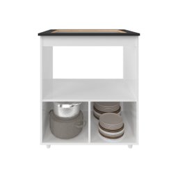 Balcão Armário para Fogão Cooktop 5 Bocas e Forno Elétrico Cozinha Evelyn Mobília Decor Branco - 5