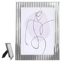 Ver imagem 1 de Porta Retrato MDF Foto 13x18cm Prata Flor Arte