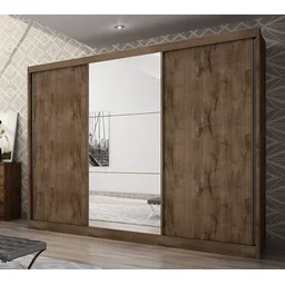 Guarda Roupa Casal com Espelho 3 Portas 6 Gavetas Spazzio Novo Horizonte - 1 Guarda Roupa Casal com Espelho 3 Portas 6 Gavetas Spazzio Novo Horizonte - 1