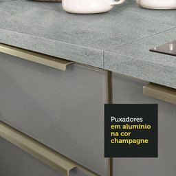 Armário de Cozinha Completa 270cm Branco Cinza Lux Madesa 01 - 8