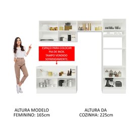 Armário de Cozinha Completa 270cm Branco Cinza Lux Madesa 01 - 6