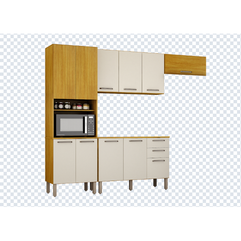 Cozinha Modular Malta 11 Portas 2 Gavetas - CHF Móveis:Cinamomo/Off White