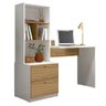 Escrivaninha Home Office com Prateleira Pérola Mobili Nature Branco - 2