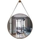 Ver imagem 4 de Espelho Adnet Para Lavabo Alça Em Couro 60cm + Suporte:Café