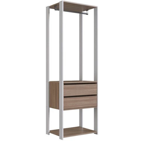 Guarda Roupa Closet 02 Gavetas 183x60cm Branco Montana Proddy