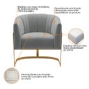 Ver imagem 4 de Kit 2 Poltronas Decorativas Sala de Estar Recepção Mavie Base de Ferro Dourado Bouclé - Amarena Móve
