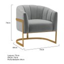 Ver imagem 3 de Kit 2 Poltronas Decorativas Sala de Estar Recepção Mavie Base de Ferro Dourado Bouclé - Amarena Móve