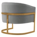 Ver imagem 7 de Kit 2 Poltronas Decorativas Sala de Estar Recepção Mavie Base de Ferro Dourado Bouclé - Amarena Móve