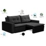 Sofá Retrátil 2 Lugares 1,80m Luna Suede Preto Adonai Estofados - 4