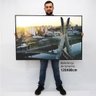 Quadro Decorativo Caixa Alta com Vidro Cidade São Paulo - Ponte Estaiada TaColado Moldura Branca 120 - 2