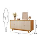 Ver imagem 3 de Buffet Aparador 180cm 4 Portas Ripado Monalisa D04 - D'Rossi