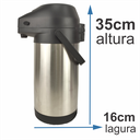 Ver imagem 4 de Garrafa Térmica Madri Jarra 2,5 Litros Inox Bico Antigotas Sistema de Alavanca Unitermi