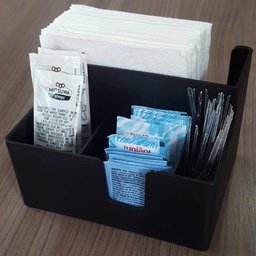 Kit 20 Porta Sachês Guardanapo Açúcar Organizadores Bancada Preto - 2