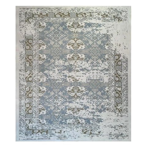 Tapete Sala 100x140 Cm Classico Oriental Reload Verde/cinza