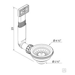 Válvula Tramontina 4 1/2" Luxo com Escape em Aço Inox Polido e Polipropileno para Pias e Cubas - 2