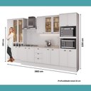 Ver imagem 5 de Cozinha Completa Milla Maya Pure 17 Portas 3 Gavetas MDF 380cm Branco Móveis Carraro